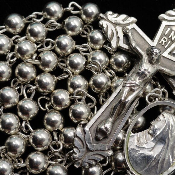 Sterling Silver 18 Grams 17" Rosary - Picture 4 of 8